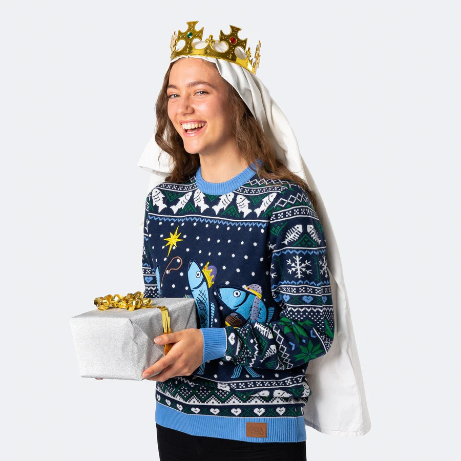 Customized O-Neck Knitted Sweater Women Christmas Knit Sweater