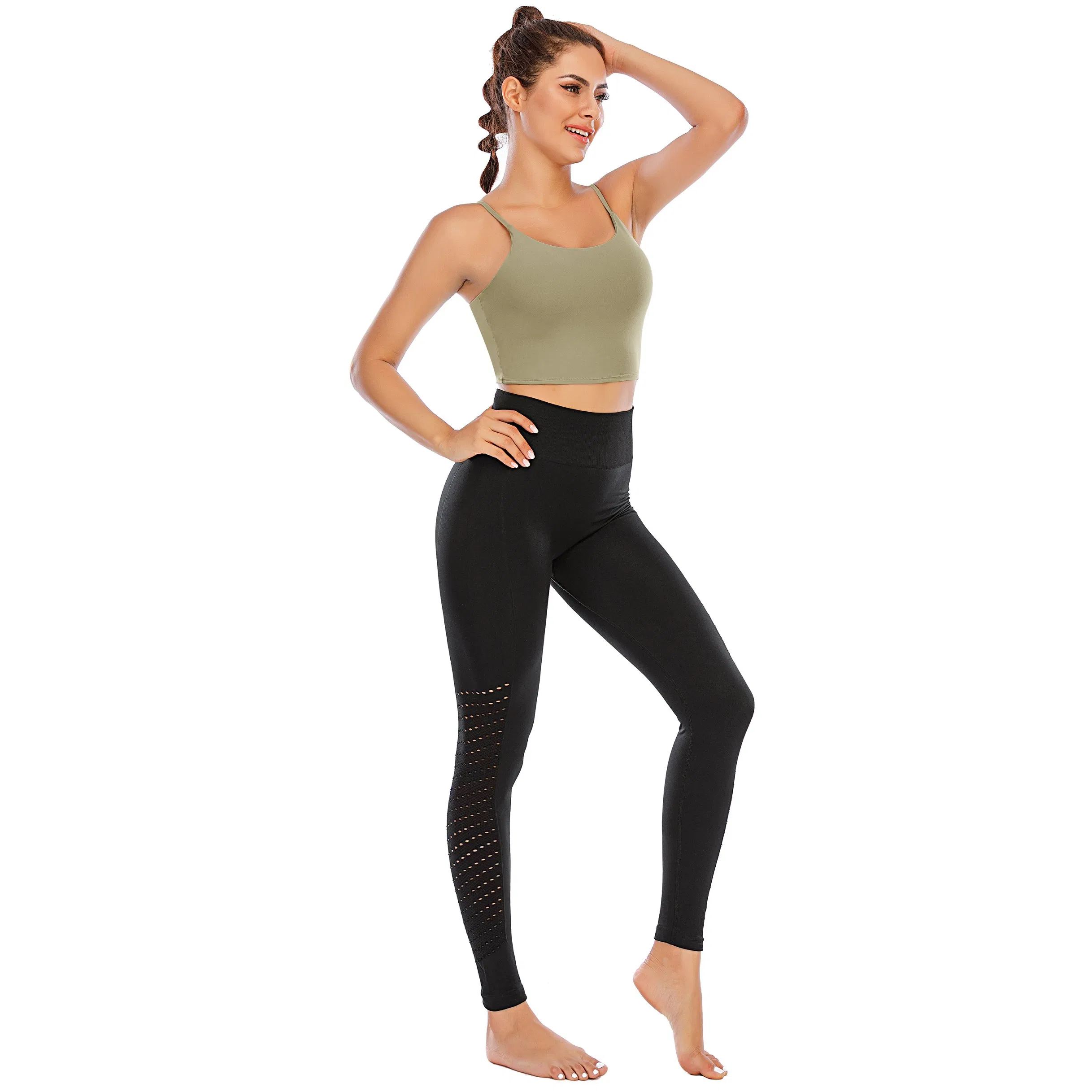 Cropped Tank Tops Ribbed Long Yoga Bra Tops Women Workout Activewear