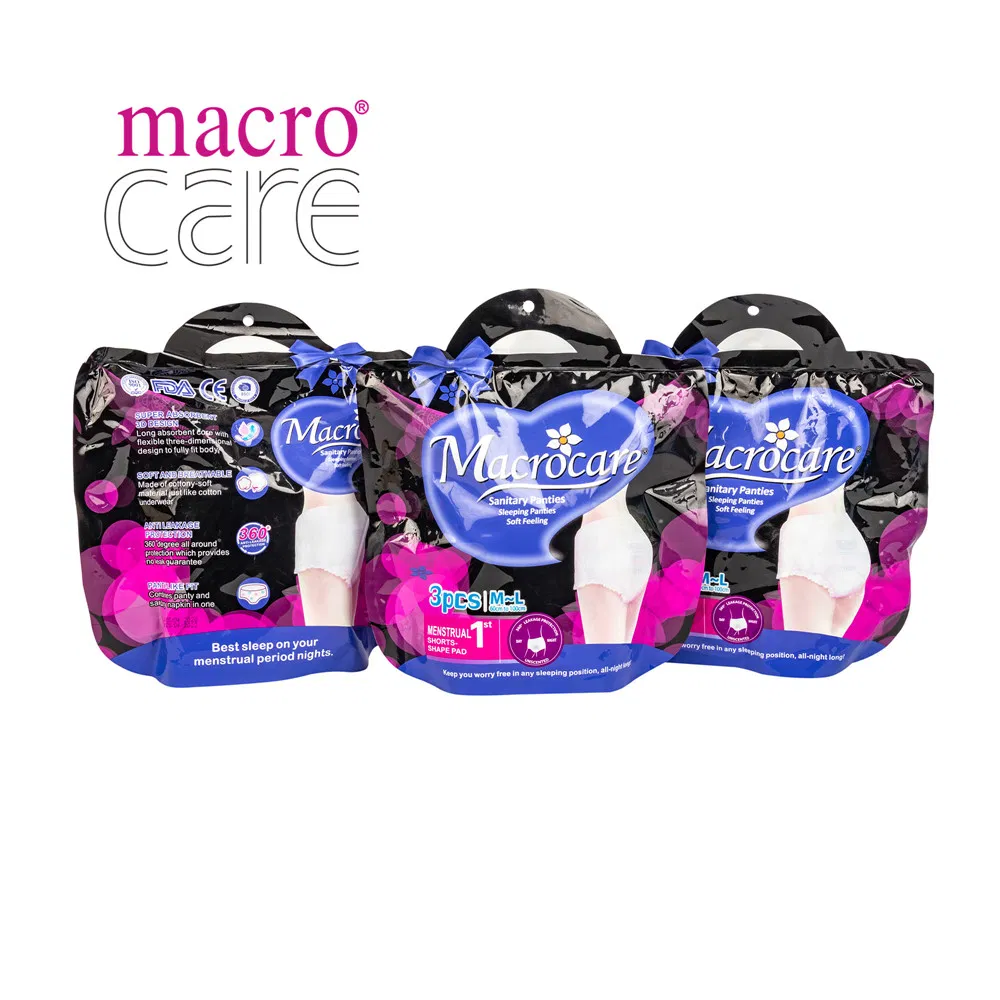 Macrocare Disposable Soft Lady Woman Sanitary Napkins Period Pants Menstrual Underwear