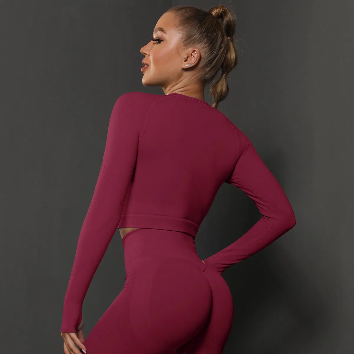 20 Color Women Long Sleeve Sports Fitness Yoga Top Running Workout Clothes Activewear