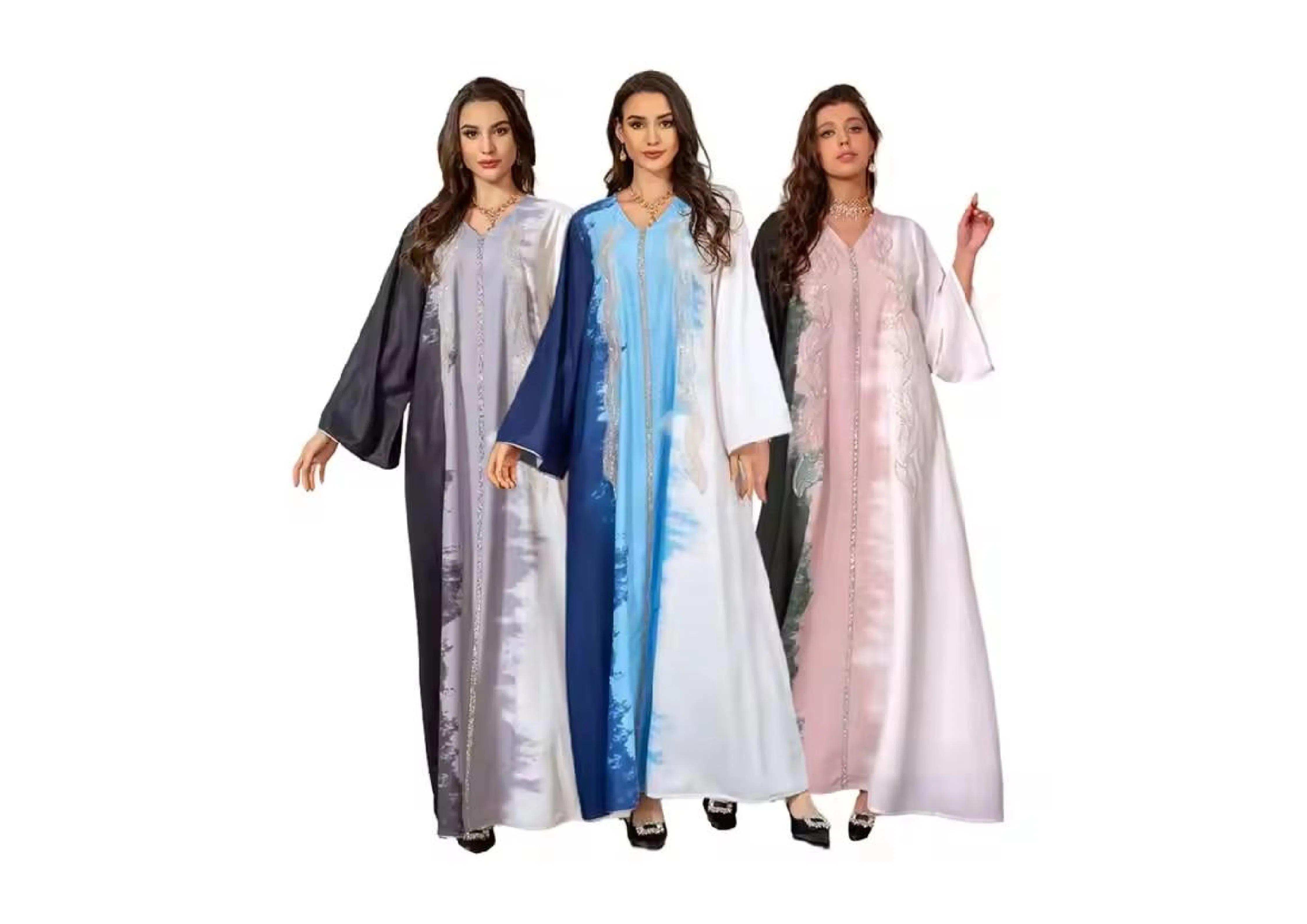 Wholesale Fashion Elegant Long Sleeve Abaya Ladies Dress for Stylish Muslim Women