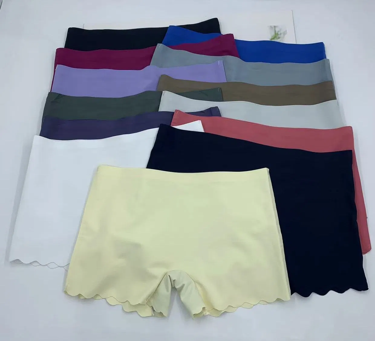 Ice Silk Cotton Boxers with Wavy Bottoms