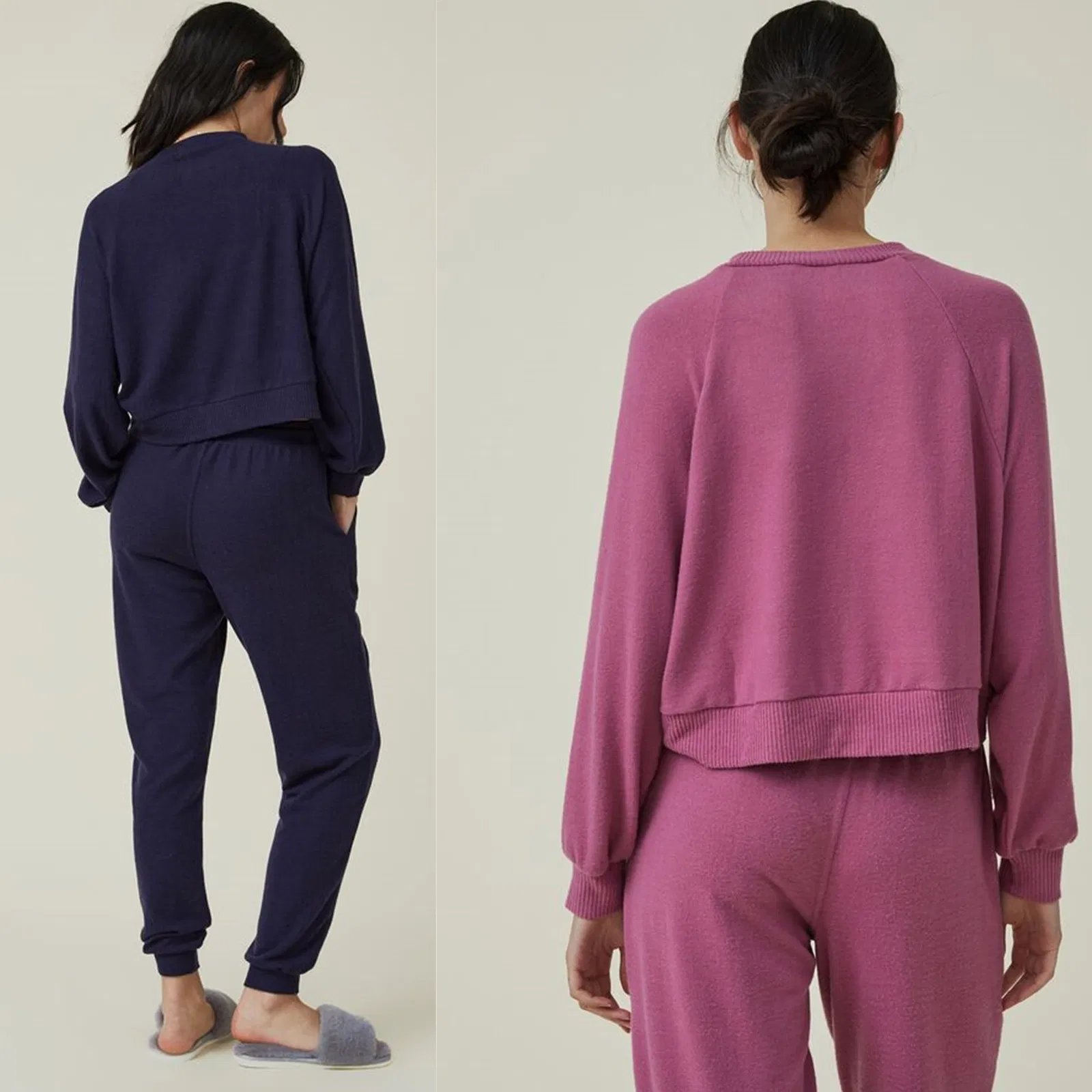 Wholesale China Customized High Quality Long Sleeve Top Relaxed Knitted Women Leisure Household Women Loungewear