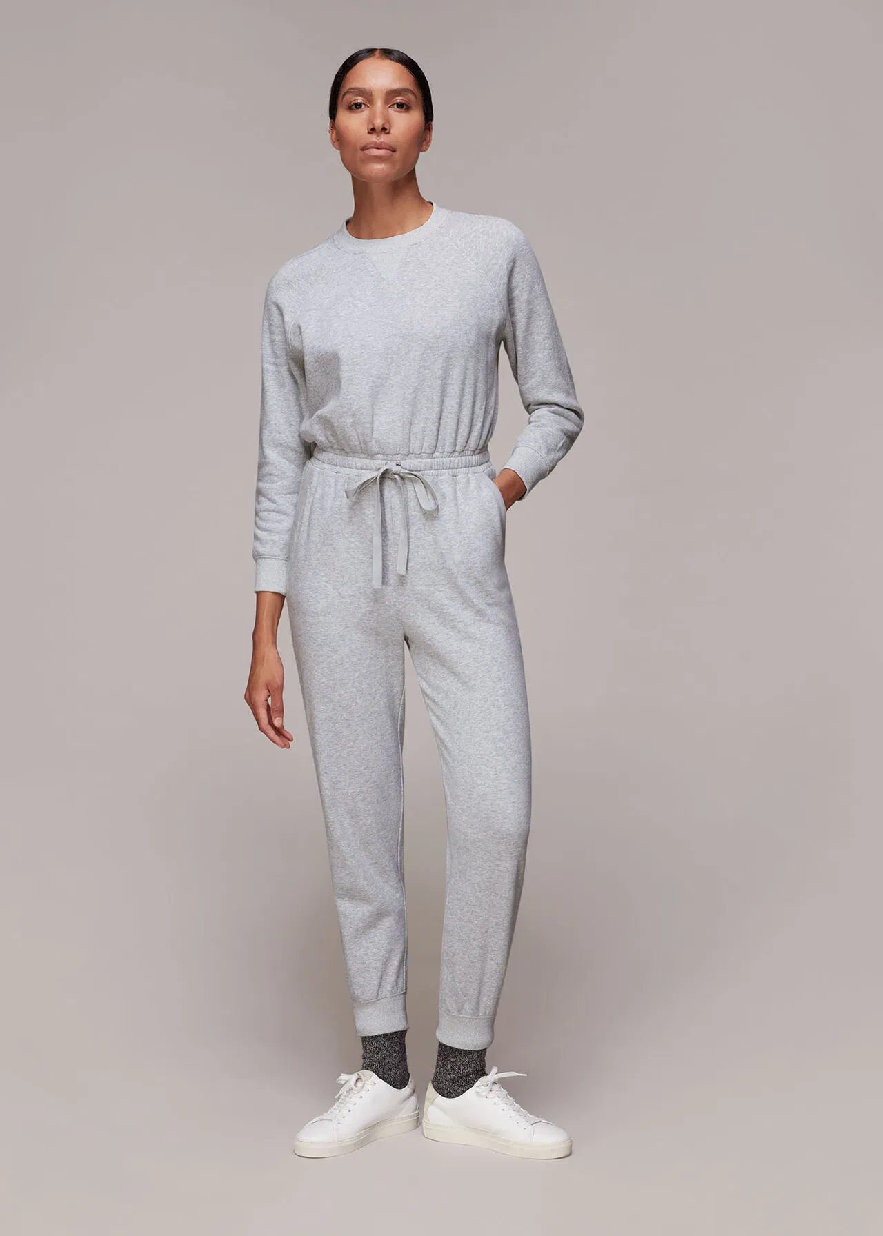 Factory China OEM Top Quality New Design Hot Selling Drawstring Jumpsuit Relaxed Knitted Women Leisure Household Women Loungewear