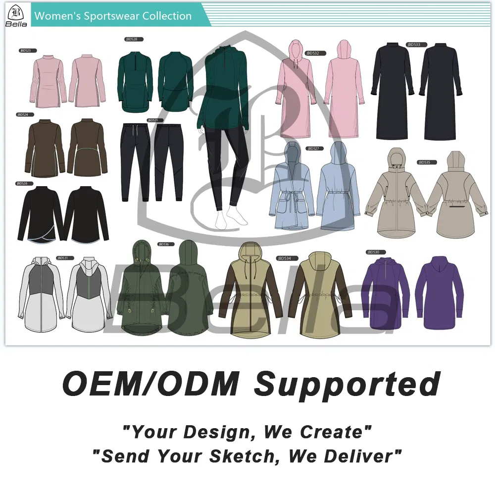 Custom Hijab Gym Wear Fitness Clothing Modest Activewear for Muslim Women Long Sleeves Loose Pullover Hoodies Workout Tops