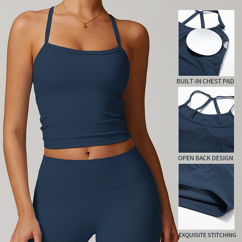 Women's Seamless Yoga Crop Top with Custom Logo Breathable Sports Camisole for Gym &amp; Fitness