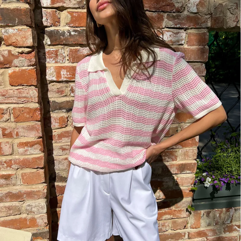 Viscose Knit Striped Top 9