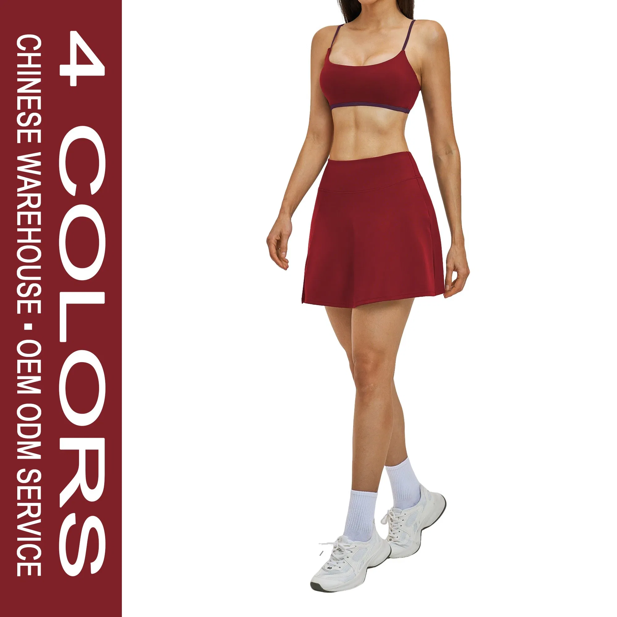 Outdoor Running Yoga Fitness Wear Women New Bare Feel Backless Set Tennis Skirt Quick Dry Casual Sports