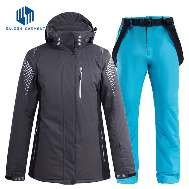 Women's Winter Outdoor Sportswear One-Piece Waterproof Ski Jackets Pants Snow Outfit Warm Clothes Snowboard Suit