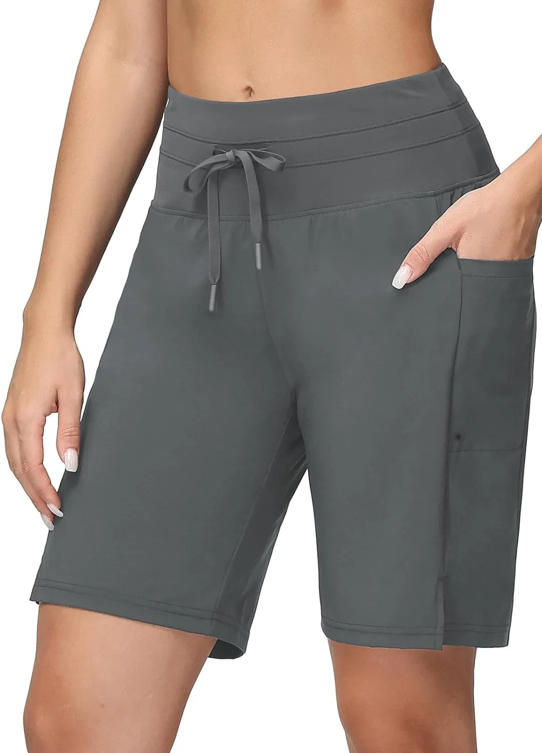 Women's 7"/8"/9" Long Swim Board Shorts High Waisted Quick Dry Swimming Bottoms with Liner Pockets Beach Water Surf