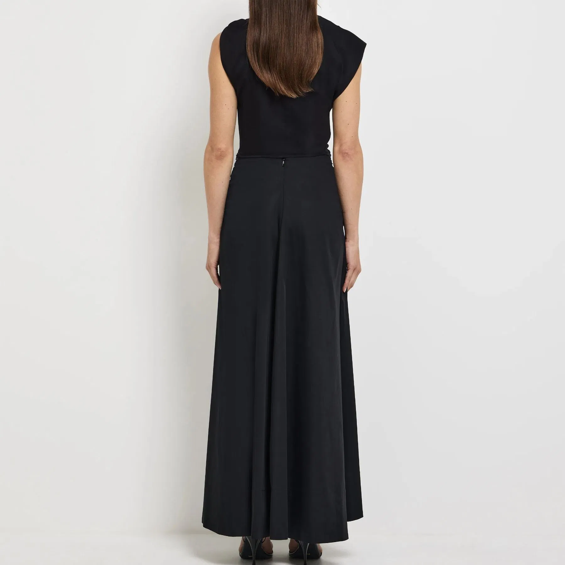 Factory Outlet Women Pleated Metal Buttons School Uniform Maxi Skirt