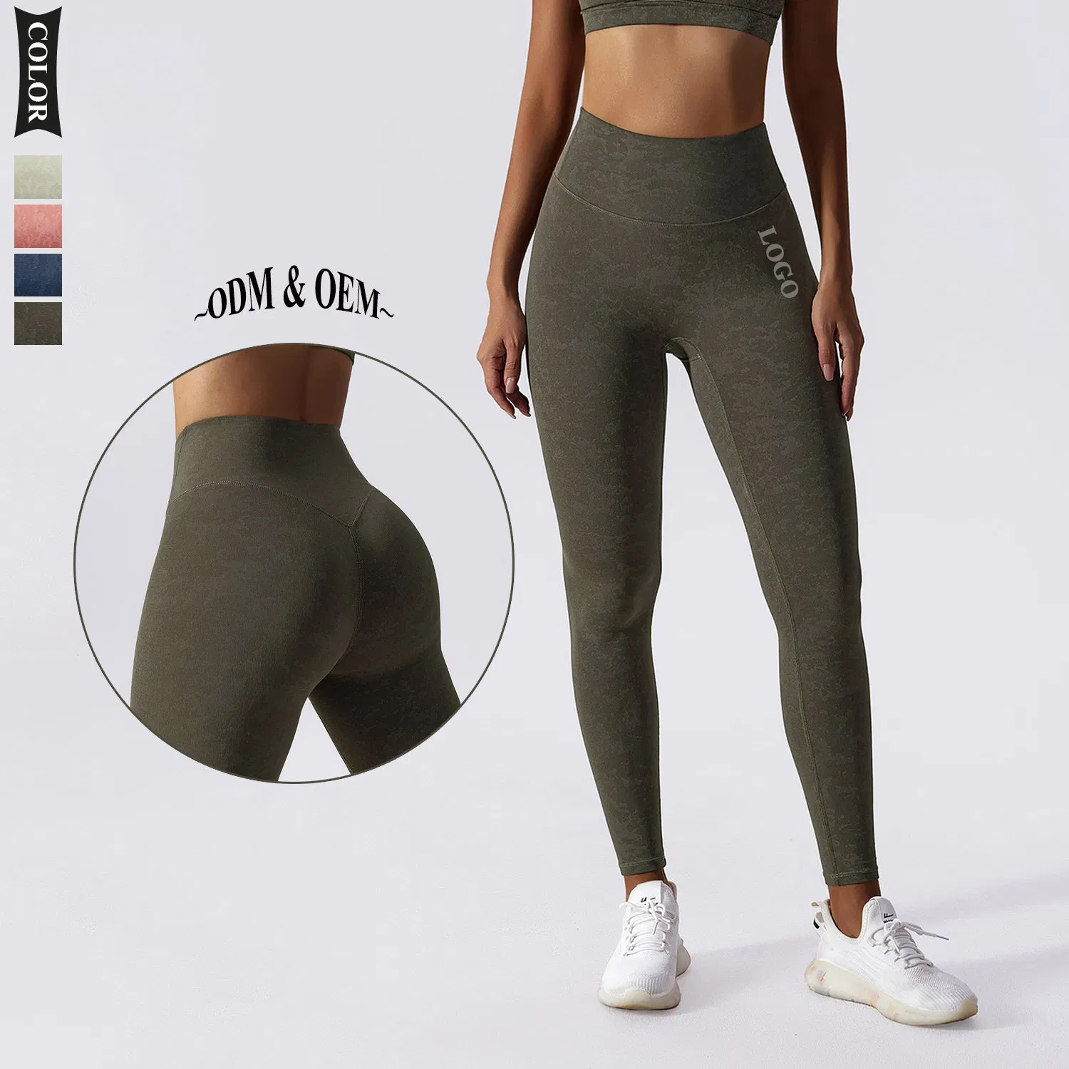 Custom Logo High Waist Leggings Women Fitness Pants Gym Tight Casual Wear