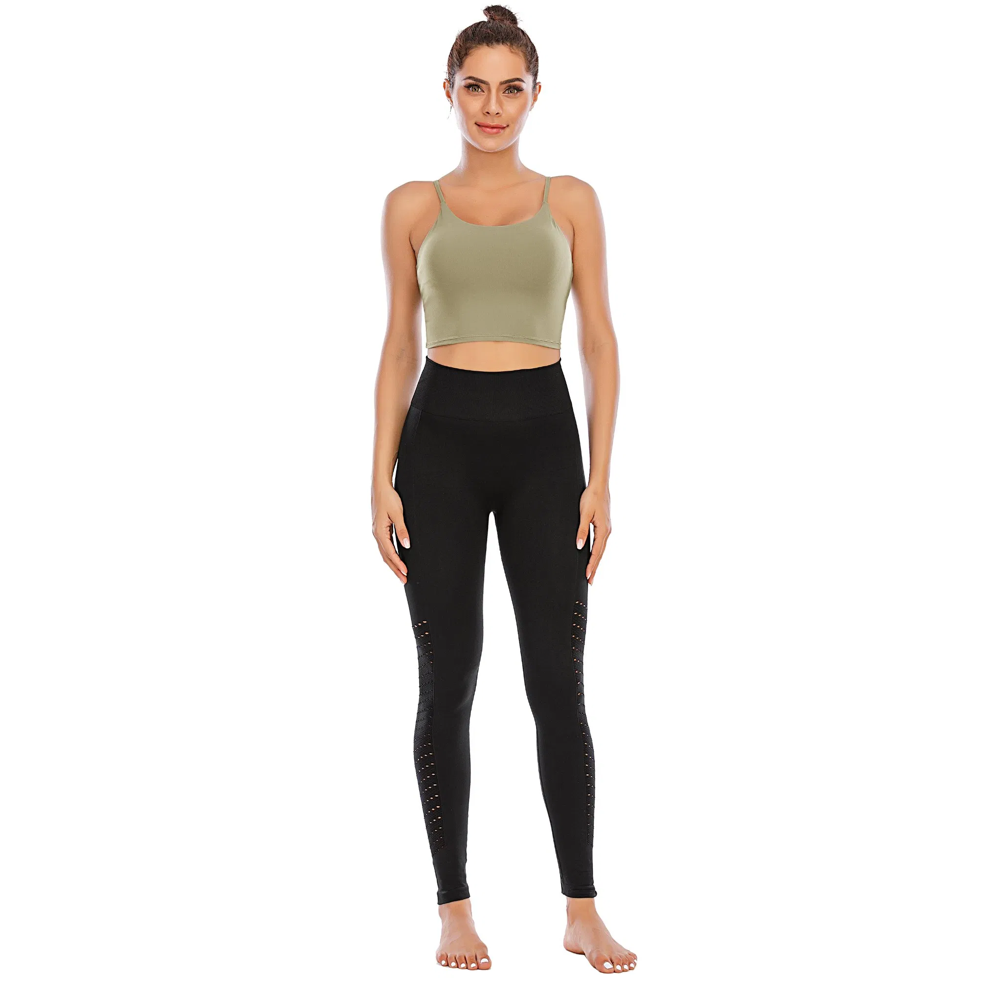 Cropped Tank Tops Ribbed Long Yoga Bra Tops Women Workout Activewear