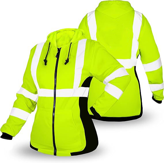 High Quality Women's Safety Clothing Reflective Hoodie Coat for Outdoor Visibility