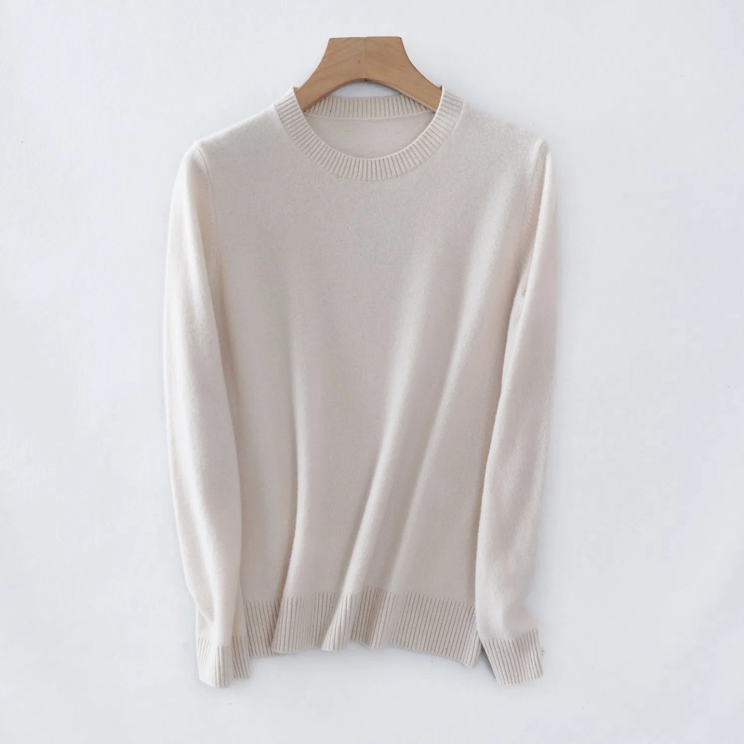 Wholesale Popular Women Classic Fashion Crew-Neck Merino Wool Jumper Sweater