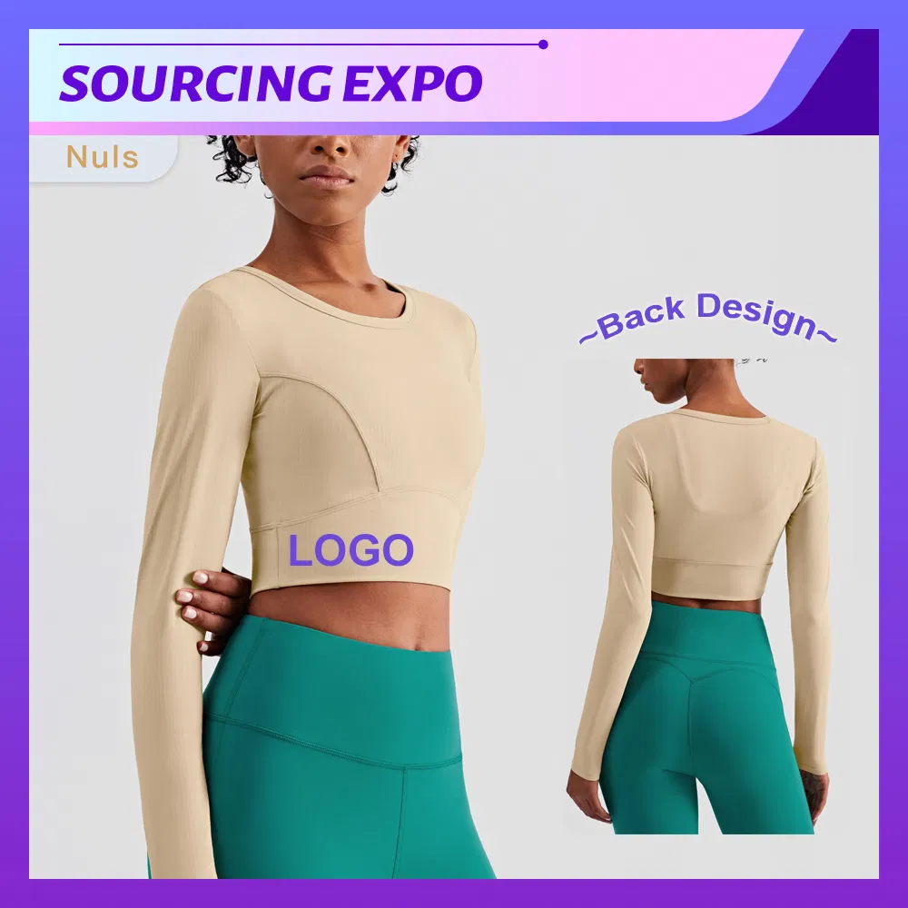 Long Sleeve Crop Top Gym Stretchy Workout Tops for Women Breathable Gym Shirt Quick Dry Fitness Top Soft Yoga Top