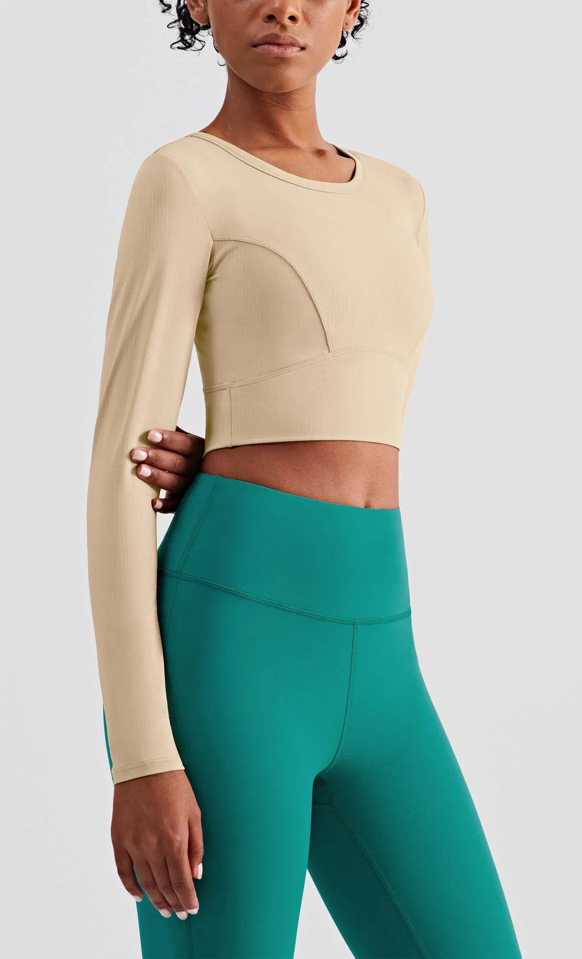 Long Sleeve Crop Top Gym Stretchy Workout Tops for Women Breathable Gym Shirt Quick Dry Fitness Top Soft Yoga Top