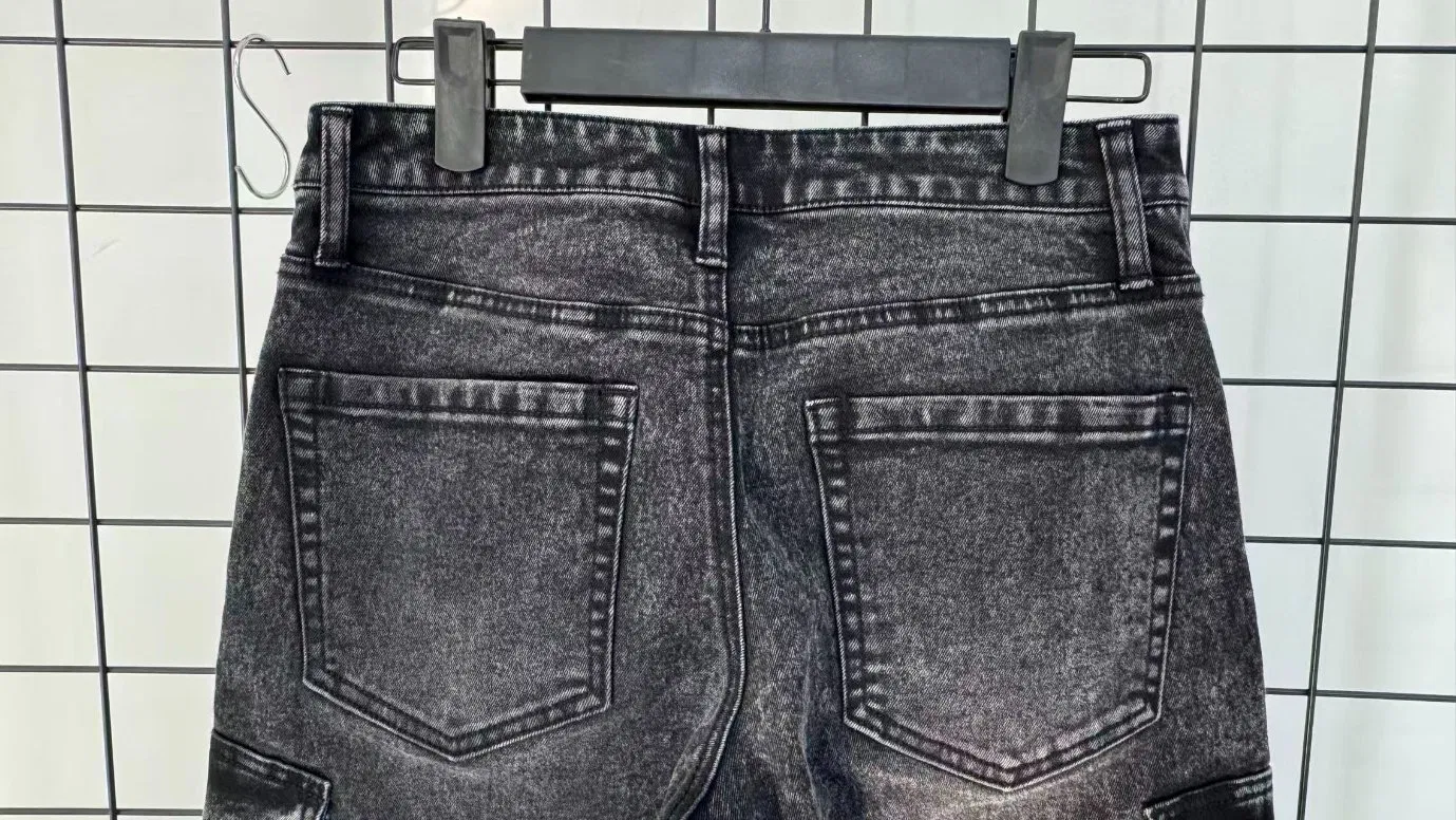 70%Cotton&28%Polyester&2%Spandex Women's Multi-Pocket Elasticity Denim Work Pants