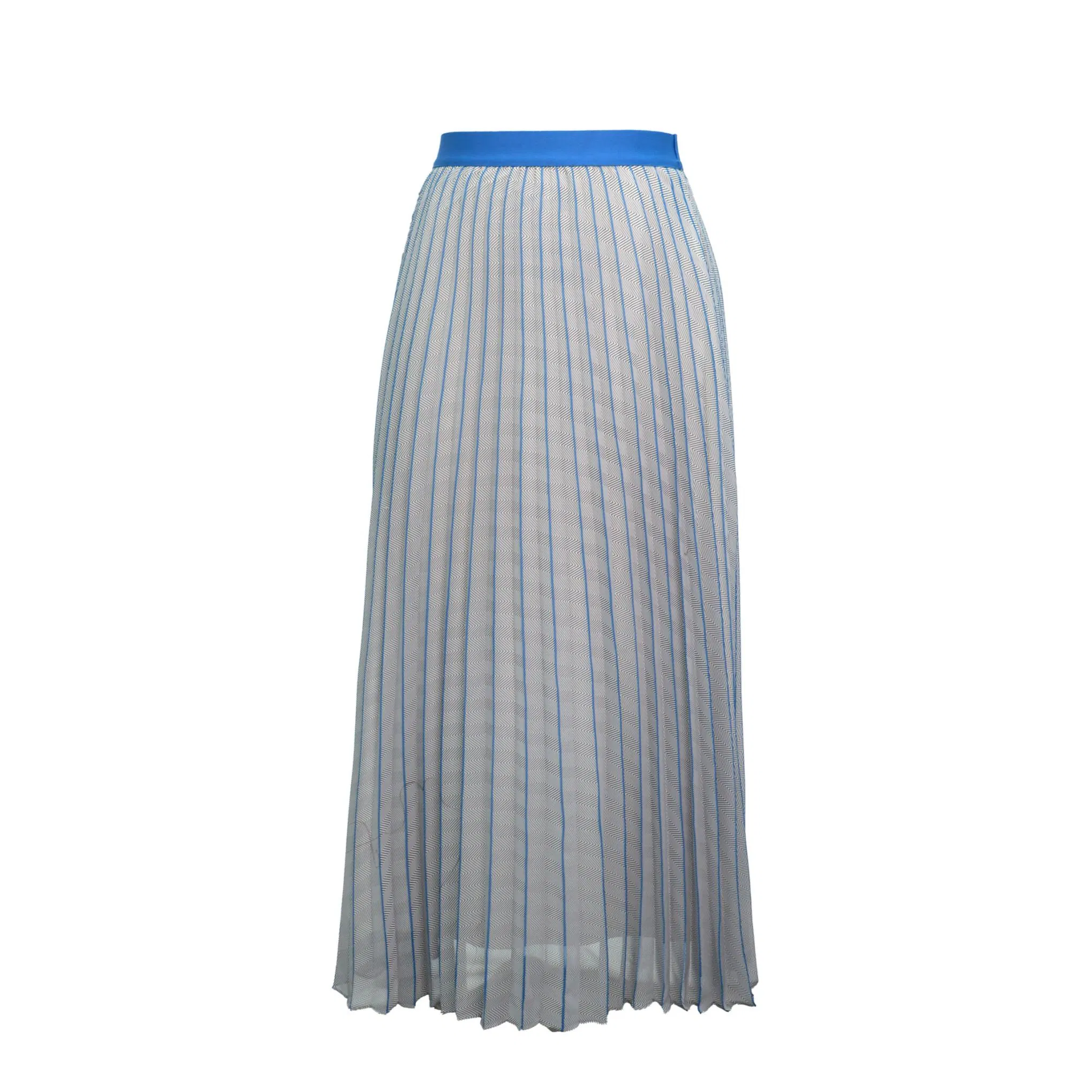 Wholesale Rtw Design Chiffon Fabric Elastic Waistband Long Pleat Skirt for Woman Summer Wear with Customized Print