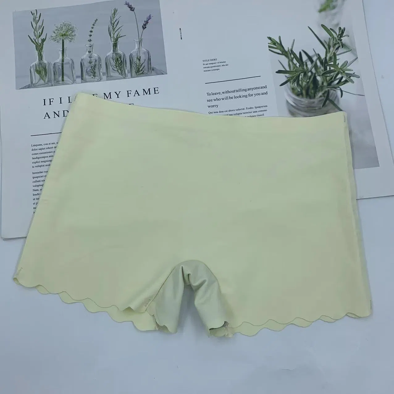 Ice Silk Cotton Boxers with Wavy Bottoms