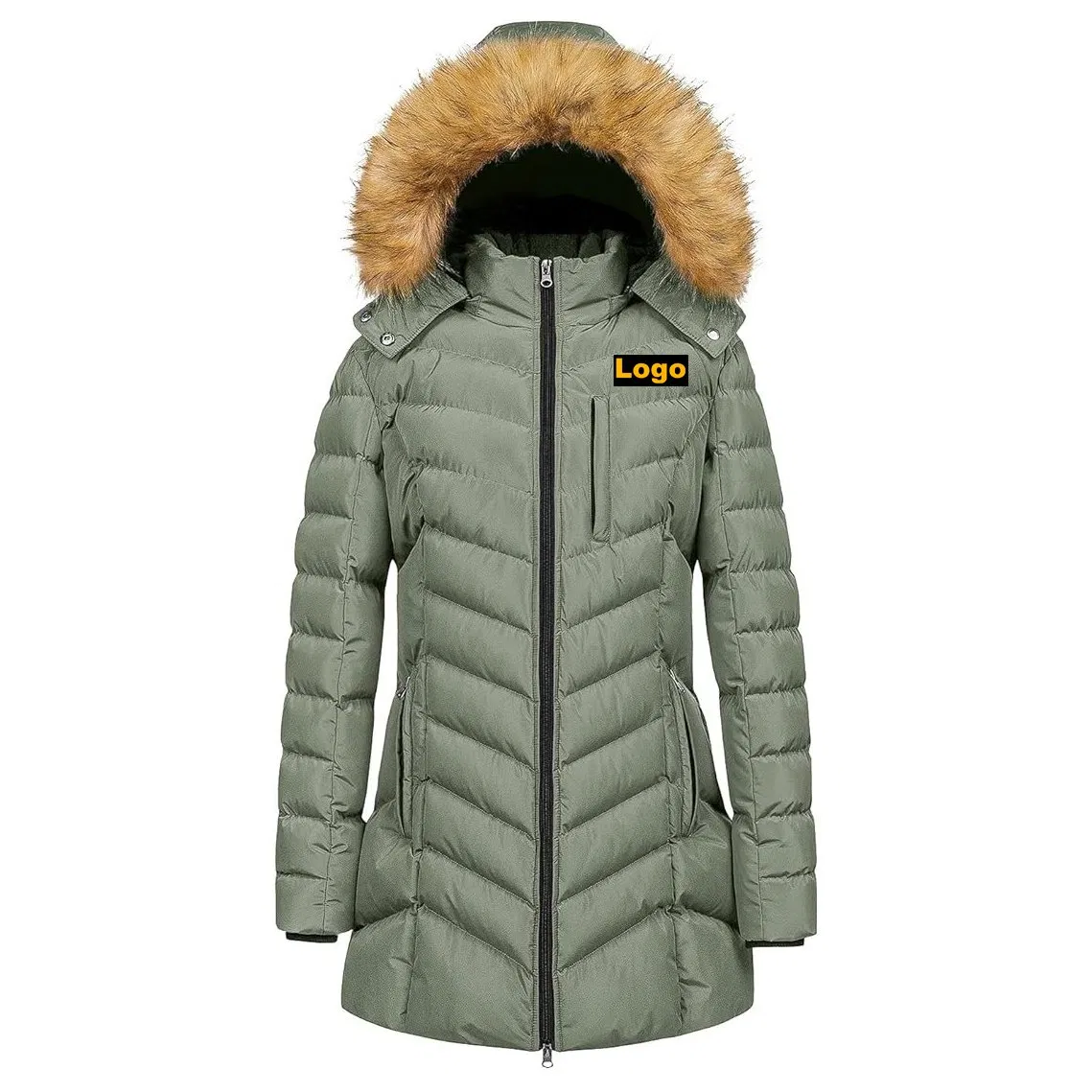 Women's Quilted Down Long Coat Winter Outdoor Parka
