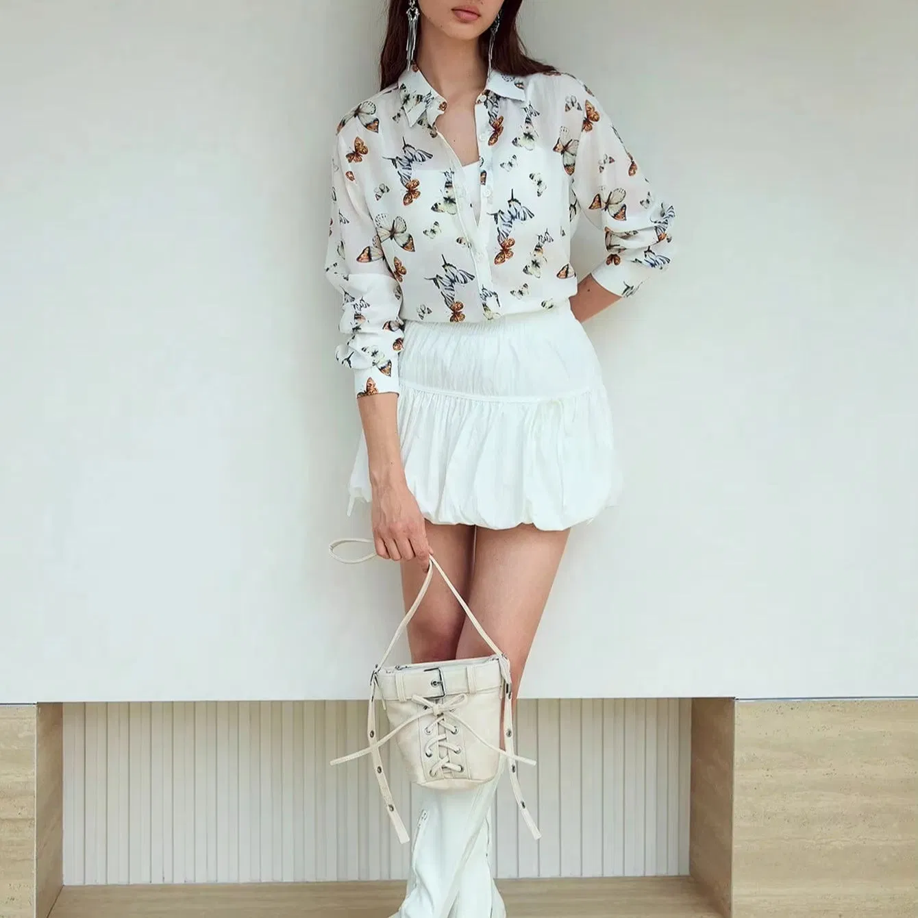 Comfortable Silk Blouse Polyester Quality Fabric Long Sleeve for Women Vintage Style Blouse Sari Blouse