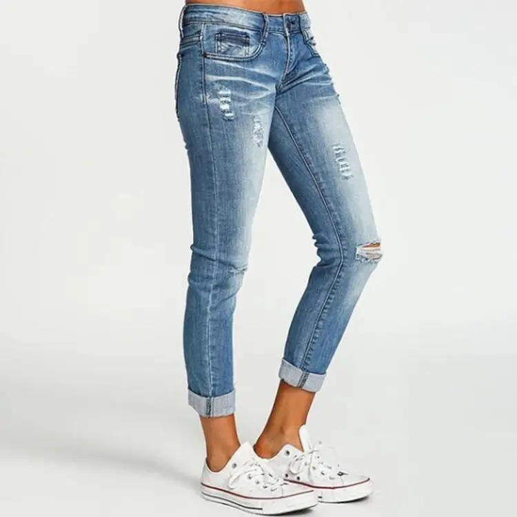 Denim Women's Skinny Jeans High Waist Plus Size