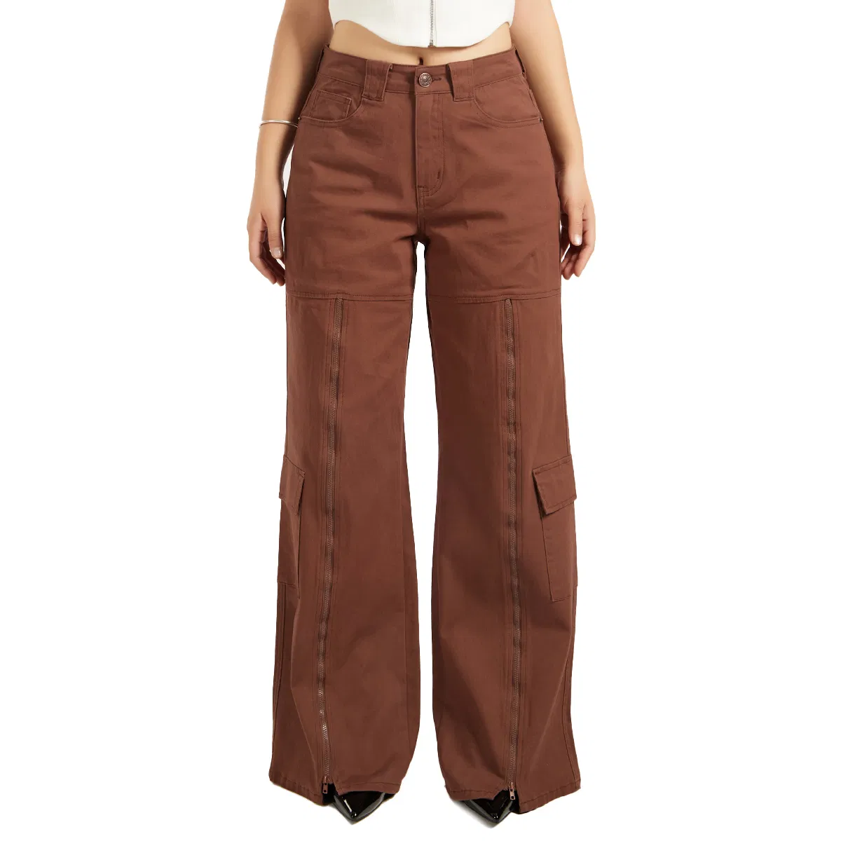 Custom OEM Wide Leg Denim Pants for Women Fashion Loose Jeans Trousers