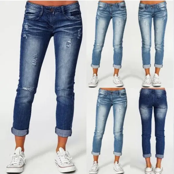 Denim Women's Skinny Jeans High Waist Plus Size