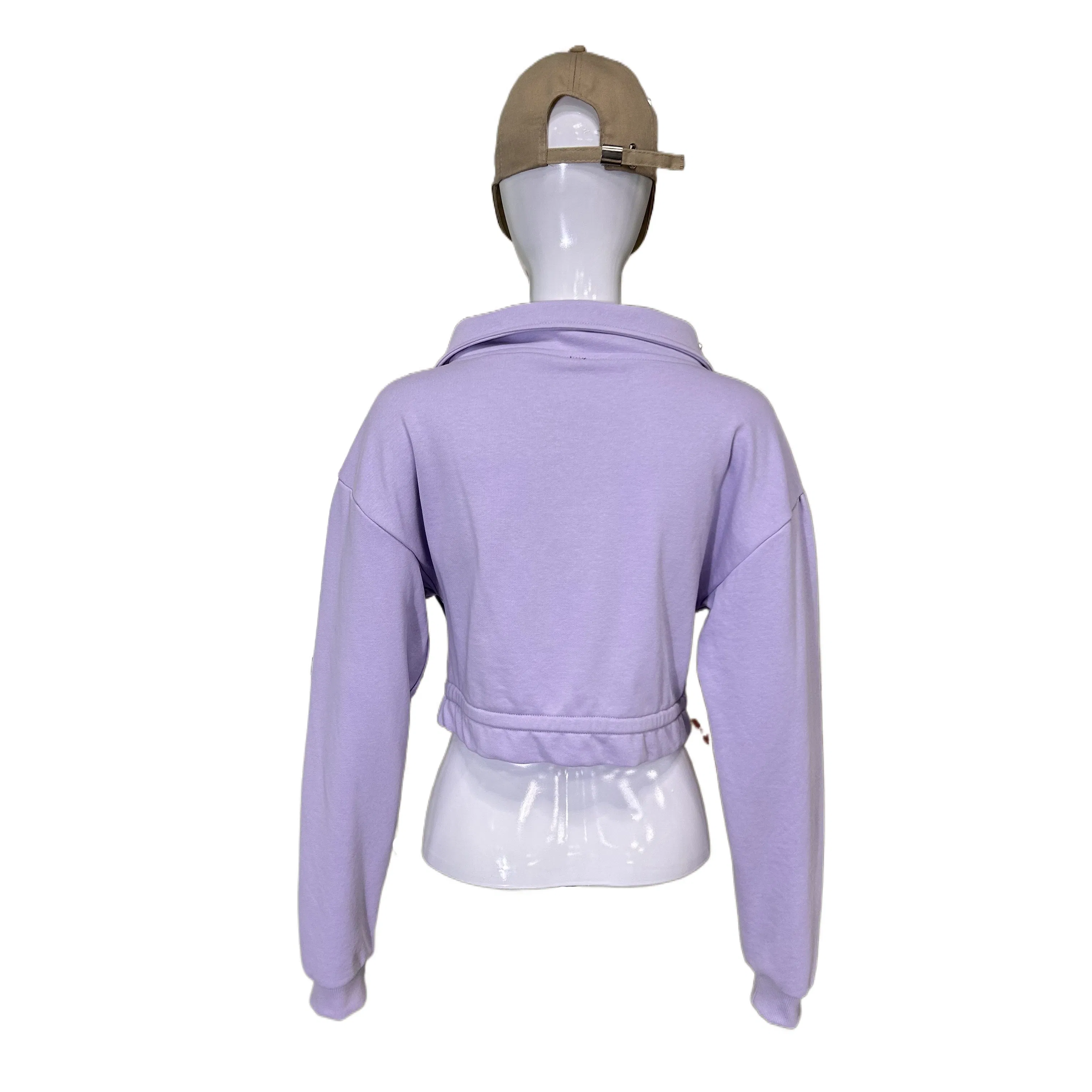 Casual Cardigan Comfortable Blue Color Stand Collar Women's Knitted Top