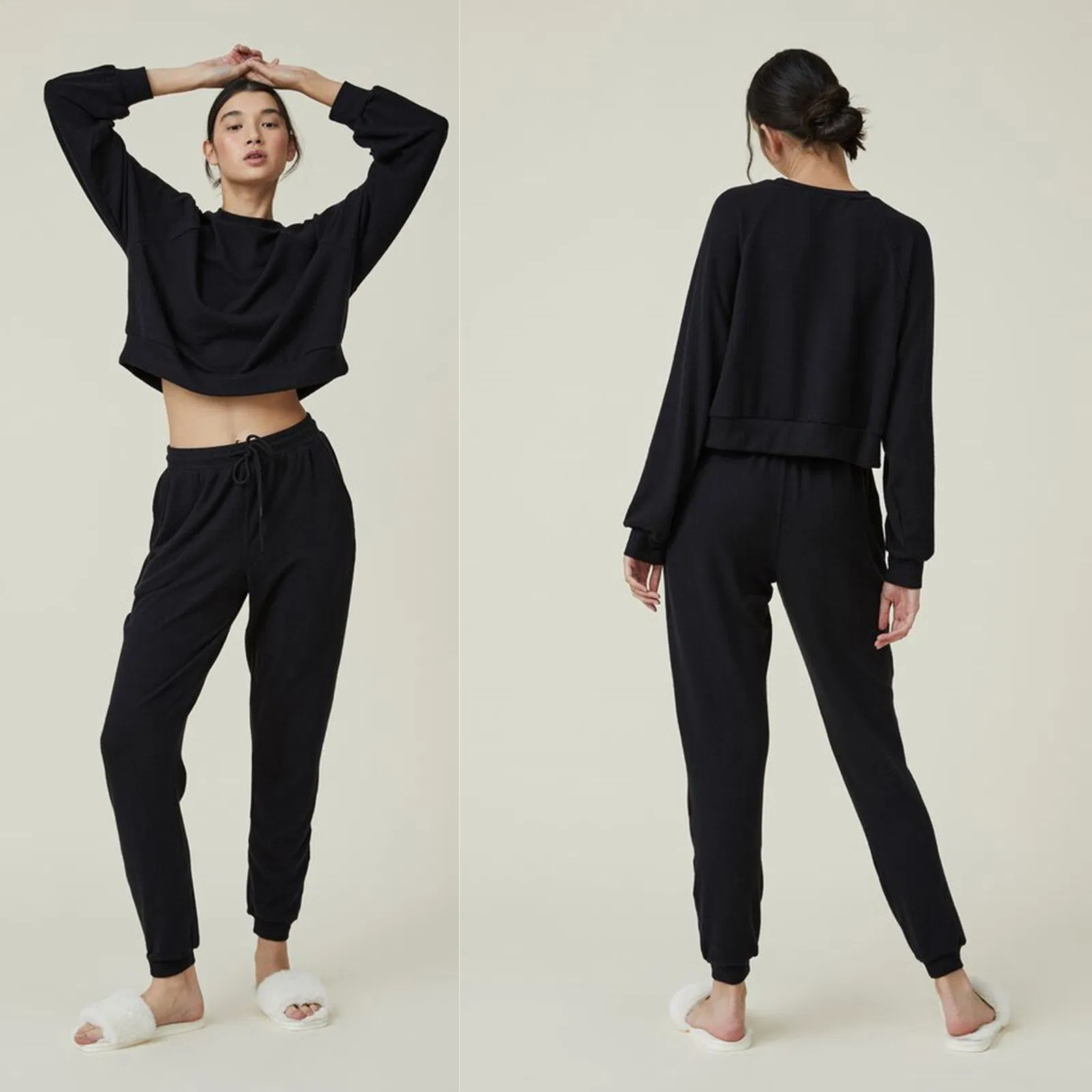 Wholesale China Customized High Quality Slim Cuffed Pant Relaxed Knitted Women Leisure Household Women Loungewear