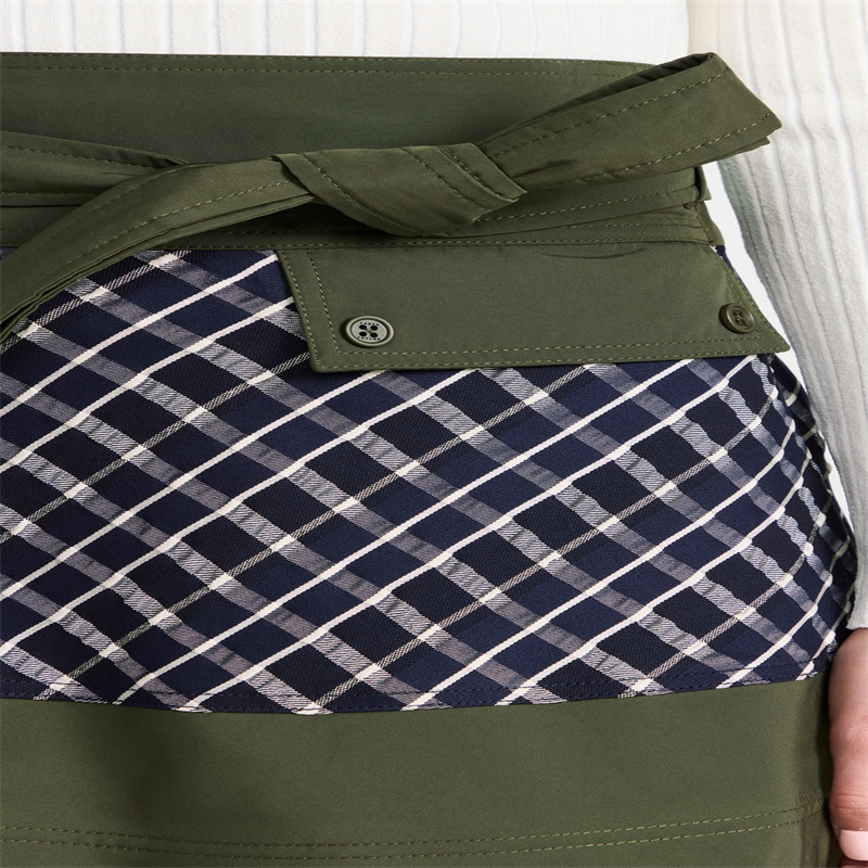 Women High Waisted A-Line Cut Colorblock Mini Skirt