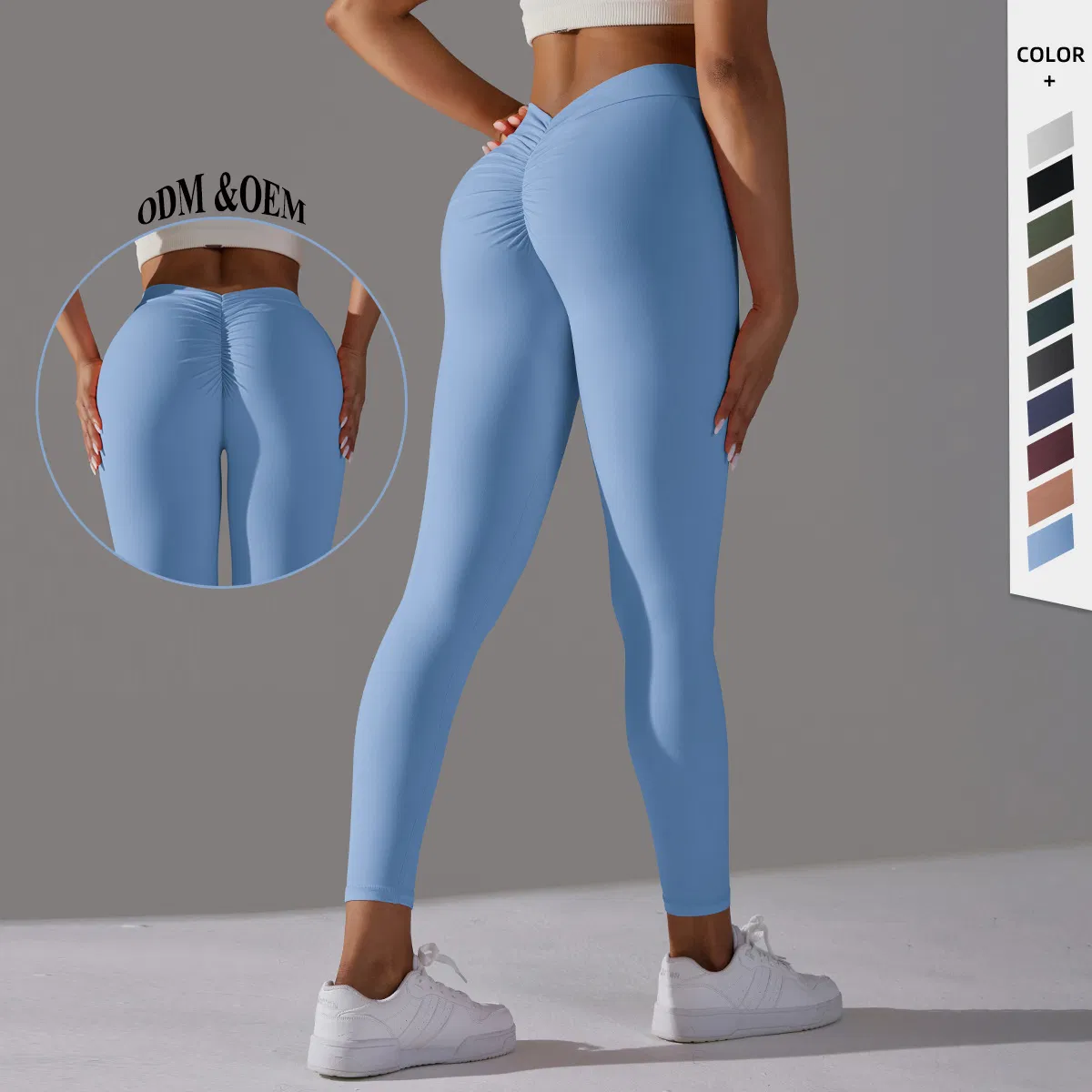 Wholesale Women High Waist Leggings Peach Hip Lift Booty Scrunch Tights Fitness Elastic Running Gym Pants Yoga Bottoms