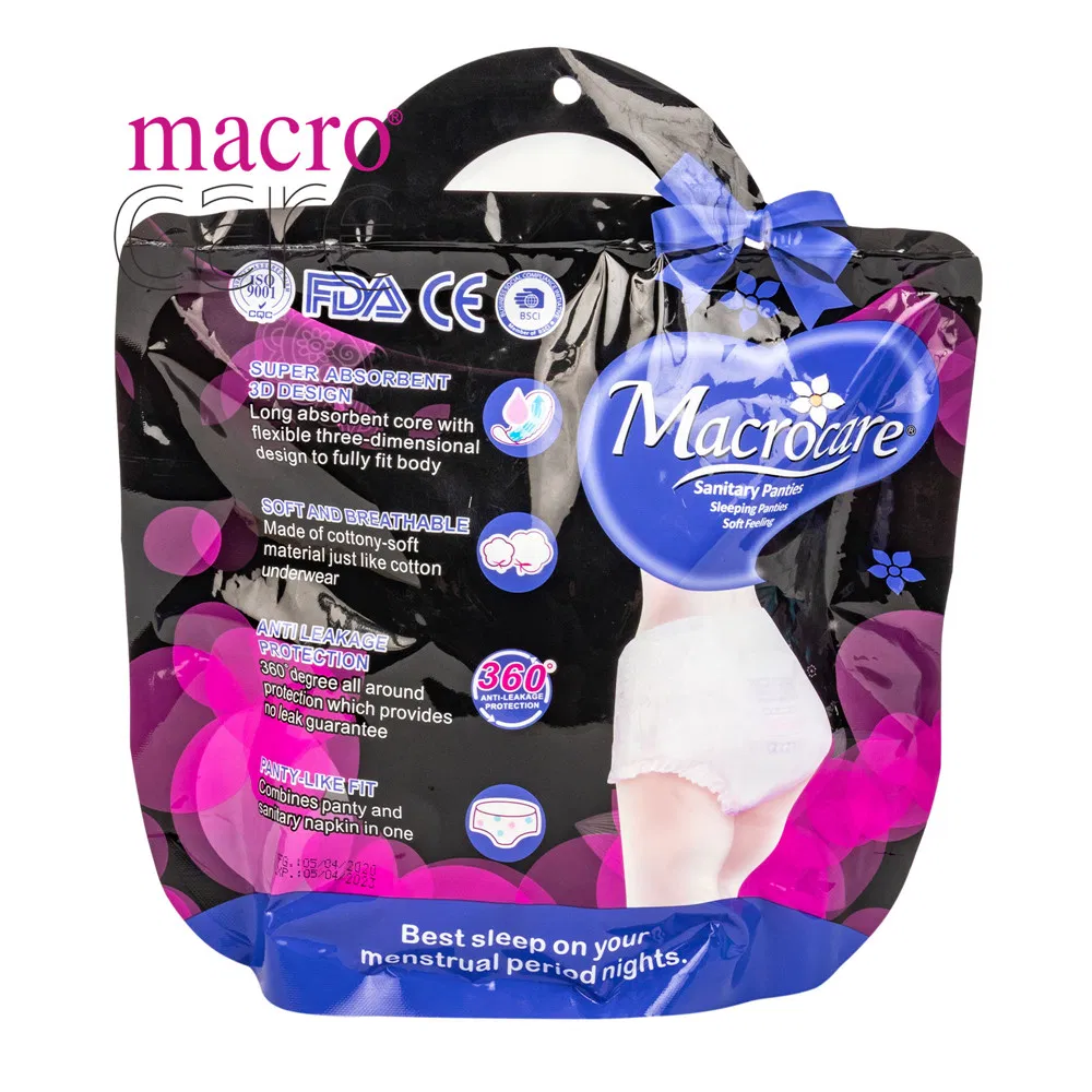 Macrocare Disposable Soft Lady Woman Sanitary Napkins Period Pants Menstrual Underwear