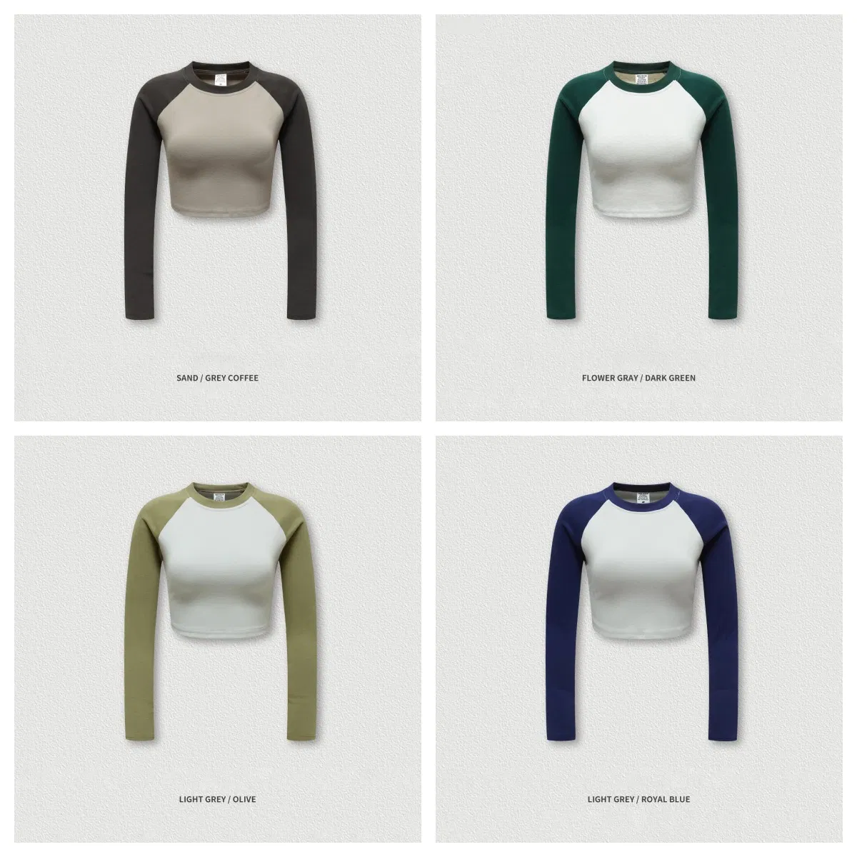 Instagram Clothing 285GSM 80%Cotton 20%Polyester Sexy Women Long Sleeve Graphic Cropped Raglan Tee 2022 Tendancy Crop Top