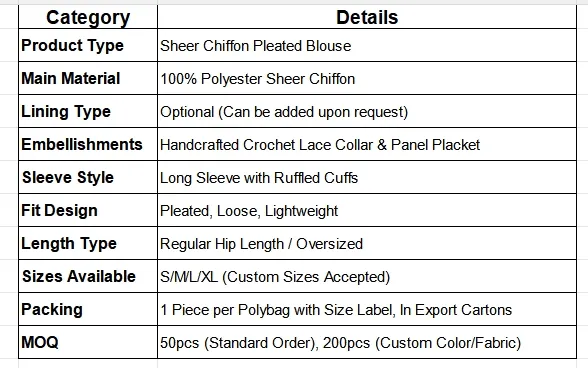 Red Sheer Chiffon Pleated Blouse Banner