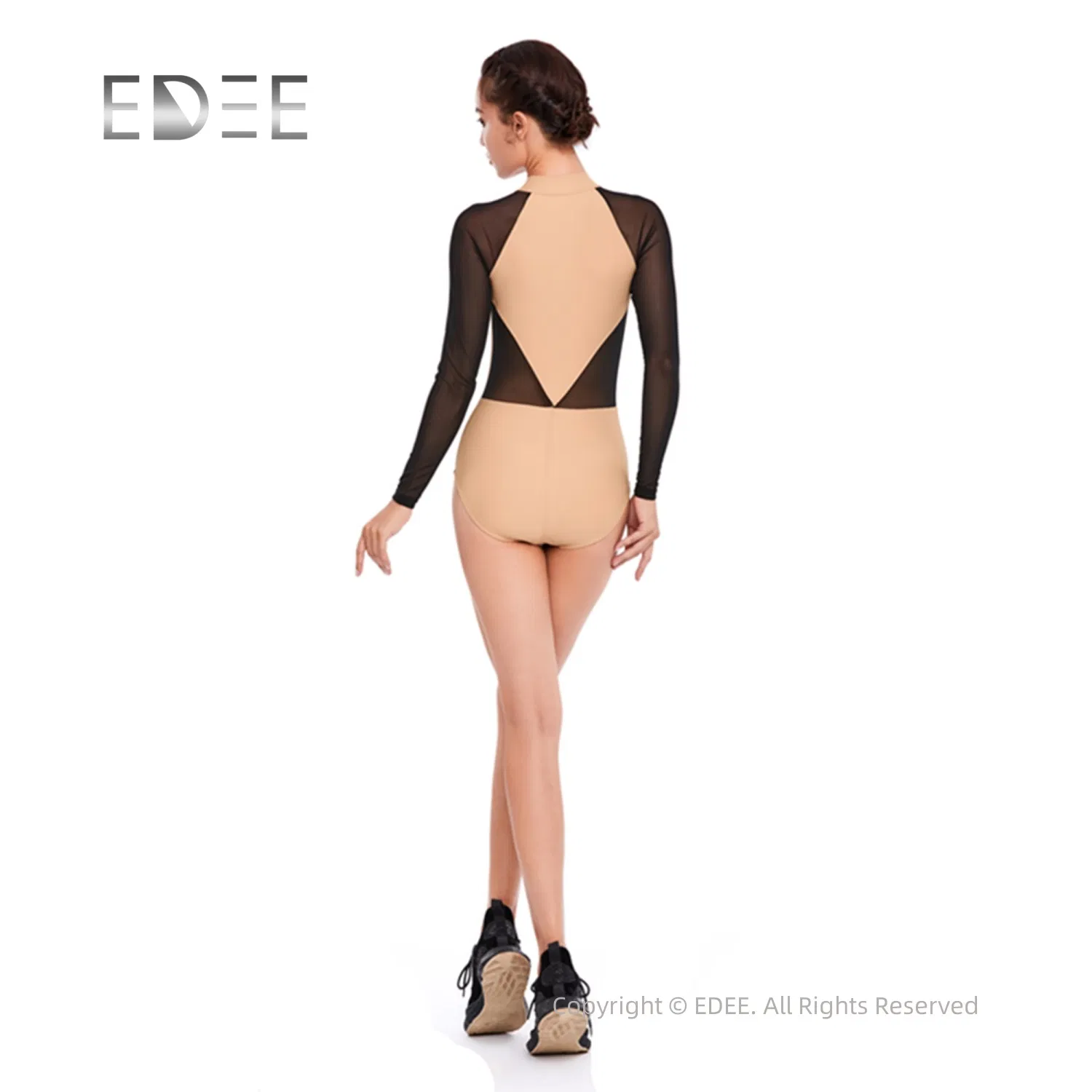 OEM Factory Long Sleeve Dancewear Bodycon Zippered Jumpsuit Dance Leotard for Women