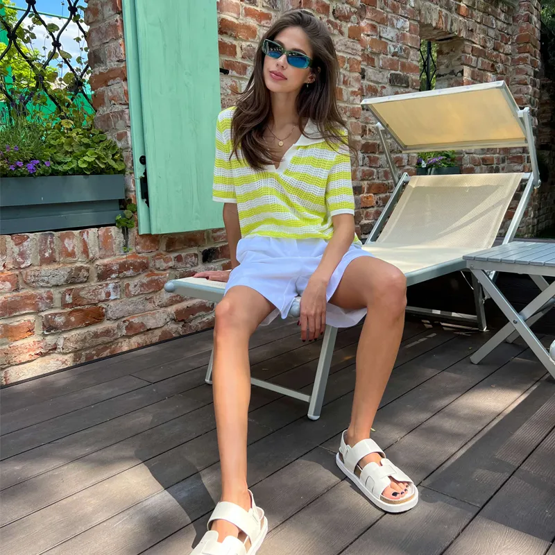 Viscose Knit Striped Top 1