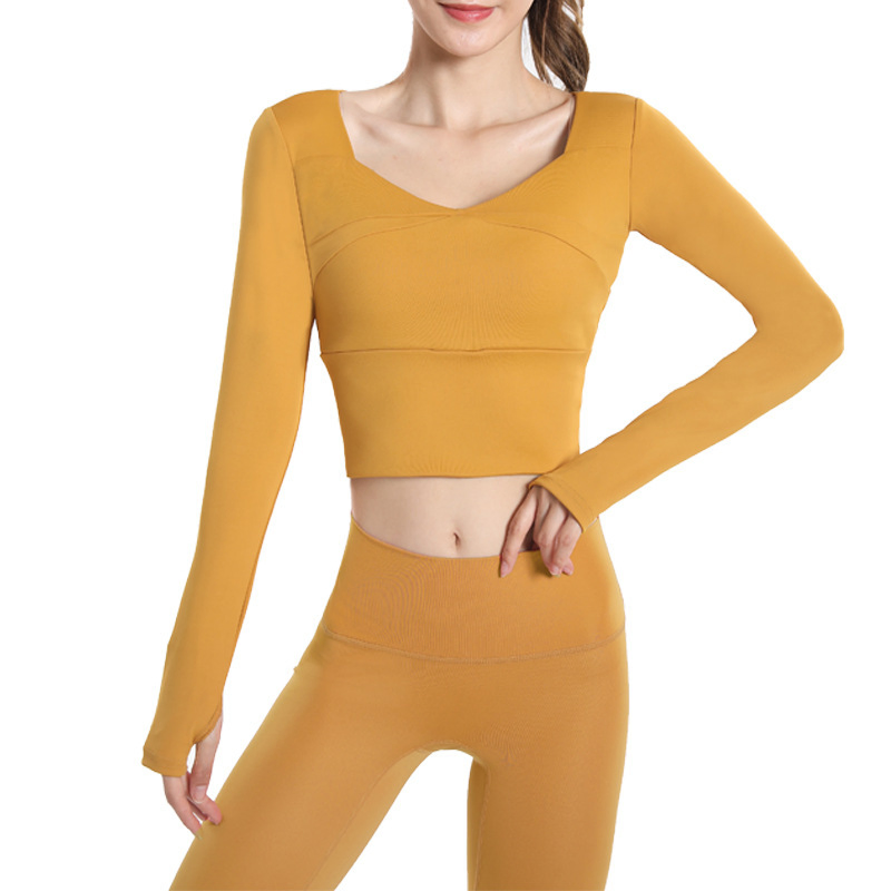 Built-in Cup Quick Dry Slim Breathable Women Yoga Tops