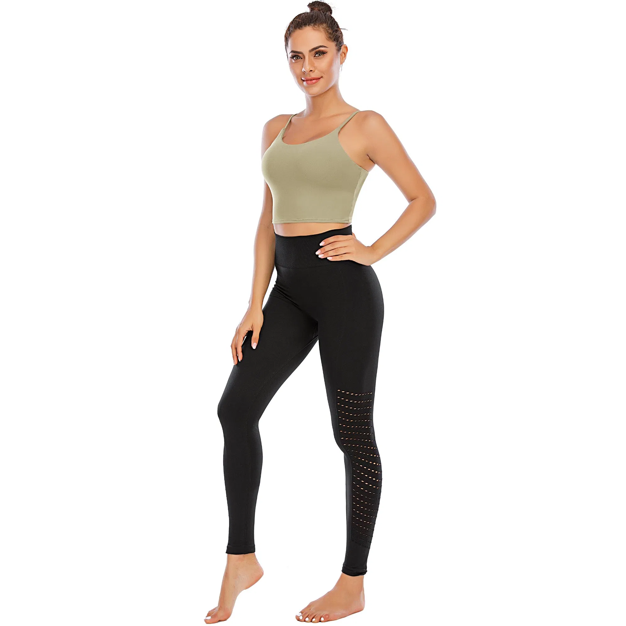Cropped Tank Tops Ribbed Long Yoga Bra Tops Women Workout Activewear