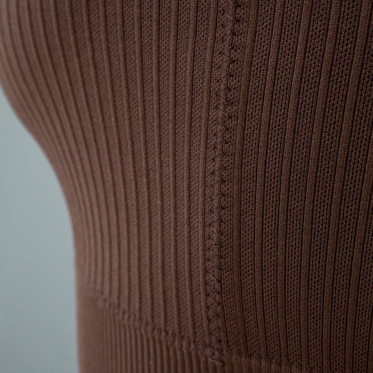 Women's Seamless Ribbed Knitted Sports Bra Medium Support Yoga Vest Top