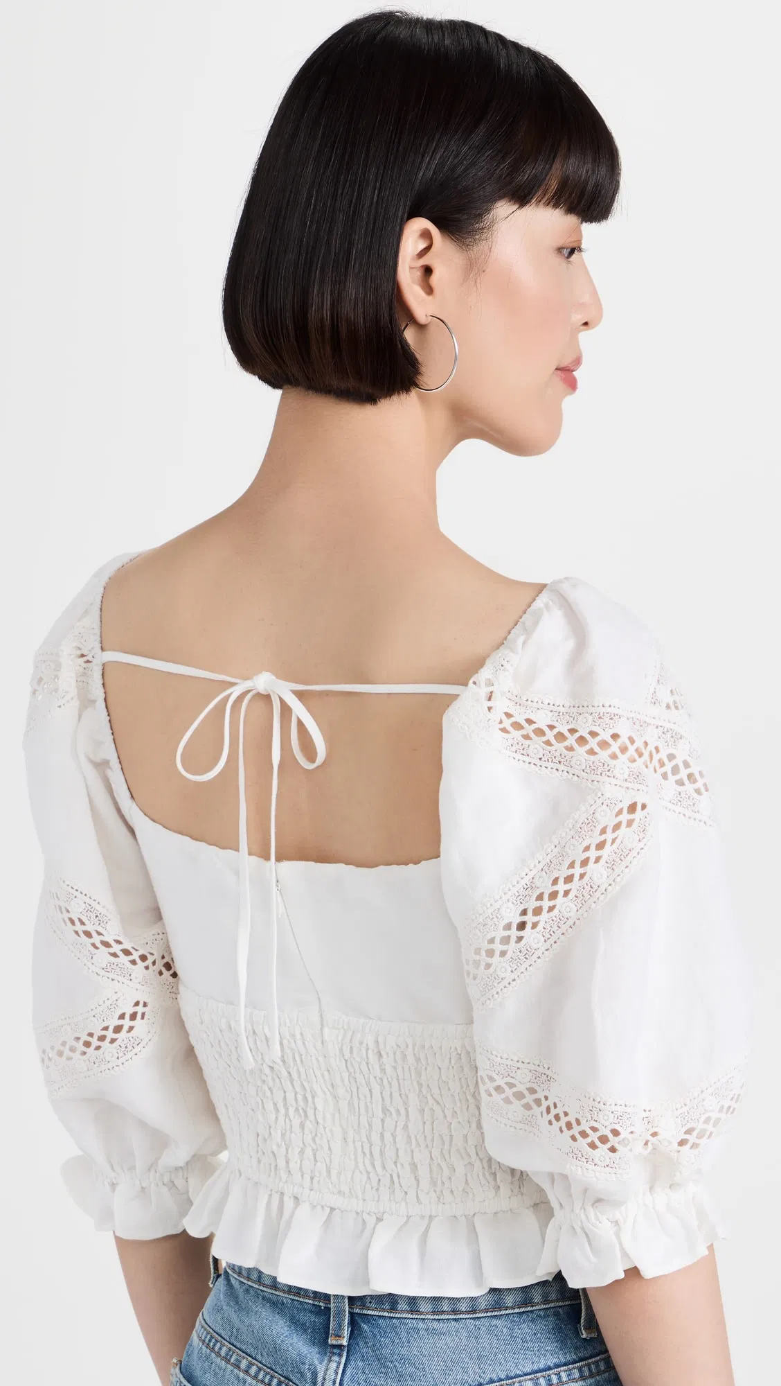 Sweetheart Neck OEM China New Design Apparel Factory Hot Selling Wholesale Fashion Summer Elegant Elbow Length Puff Sleeves Women Clothing Lady Blouses