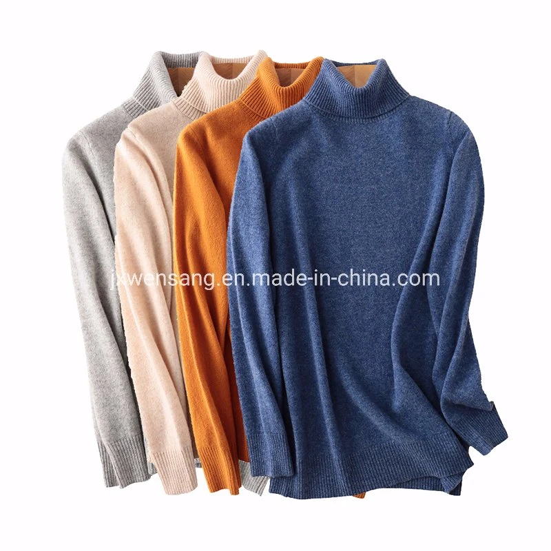 100% Merino Wool Women Long Sleeves Various Colors Turtleneck Roll Neck Sweater From China Manufacturer