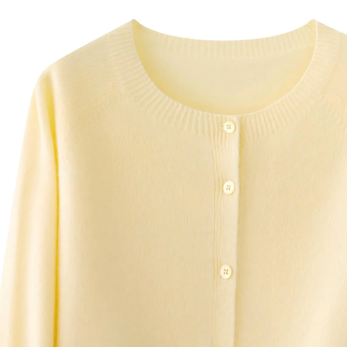 Women's OEM Crew Neck Button-up Winter Coat Sweater