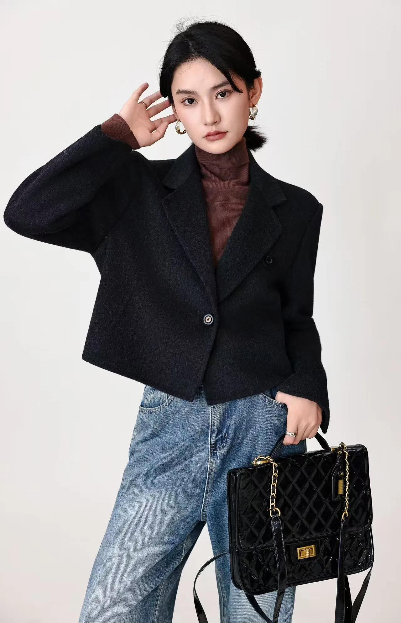 Luxury Women Winter Warm Clothing Outer Wear Wool Coat