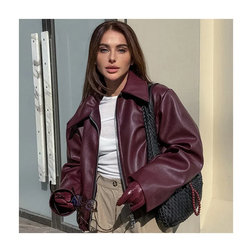 Fashion Leather Jacket Detail 5