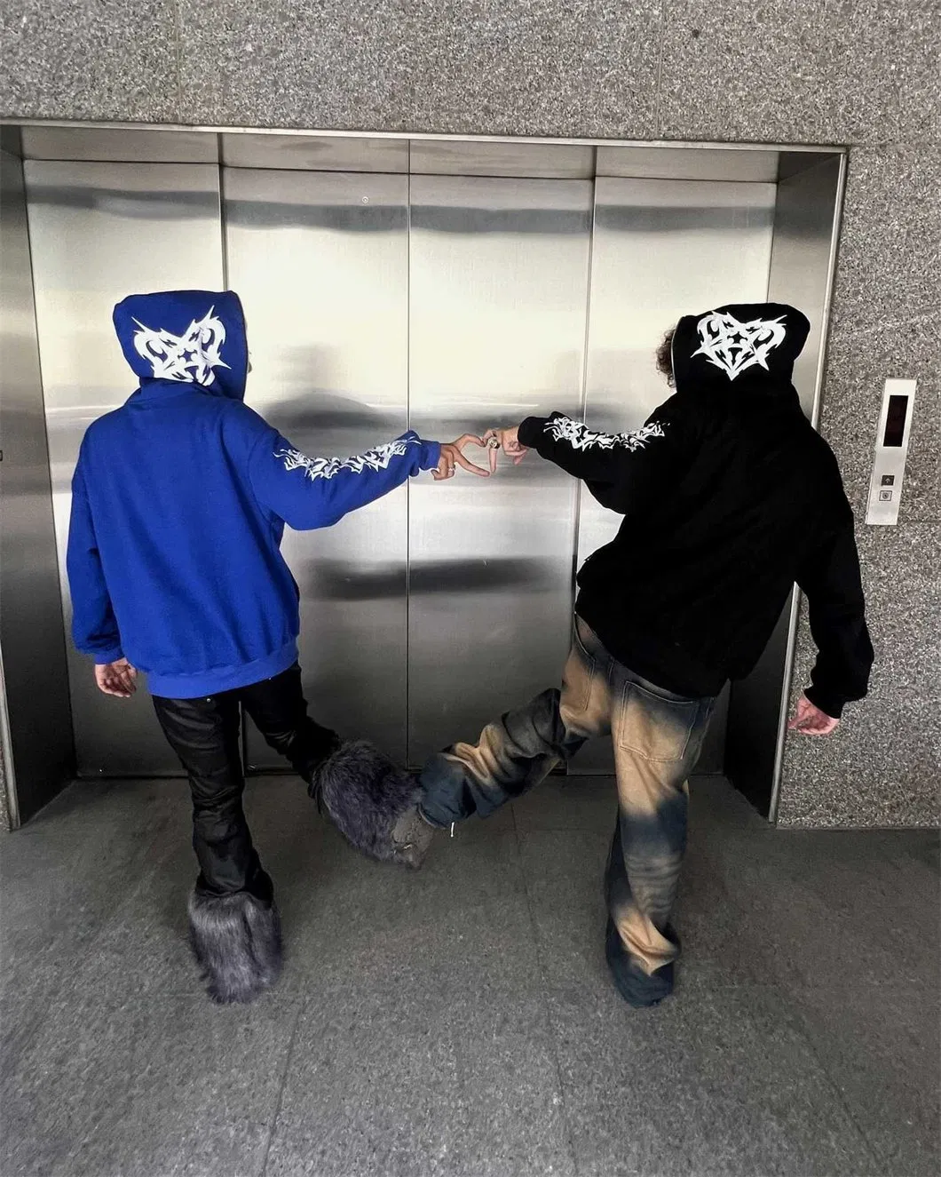 Loose Casual Personality Portrait Printed Zipper Coat Ysfe1442 Hoodie for Men and Women