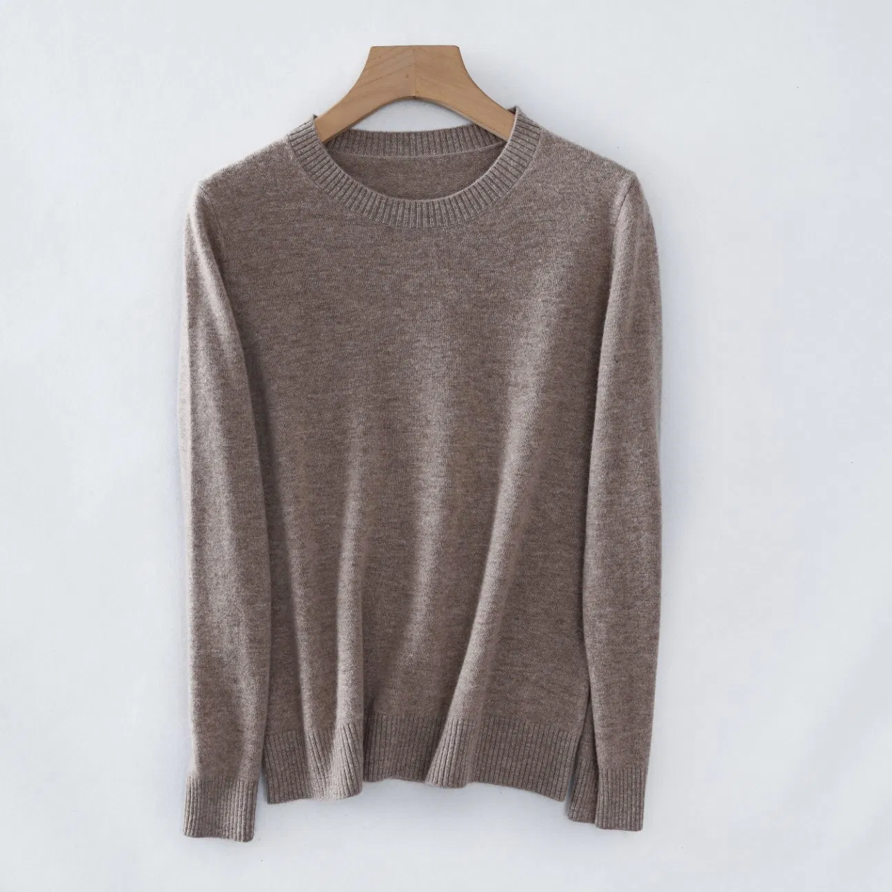 Wholesale Popular Women Classic Fashion Crew-Neck Merino Wool Jumper Sweater