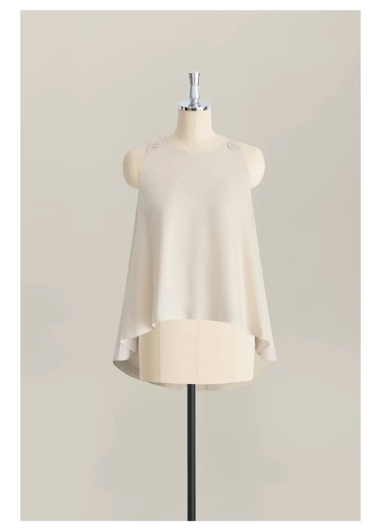 Wholesale Brand Logo Two Piece Women Blouse Set with Long Straight Skirt Customized Sleeveless Round Neckline Blouse