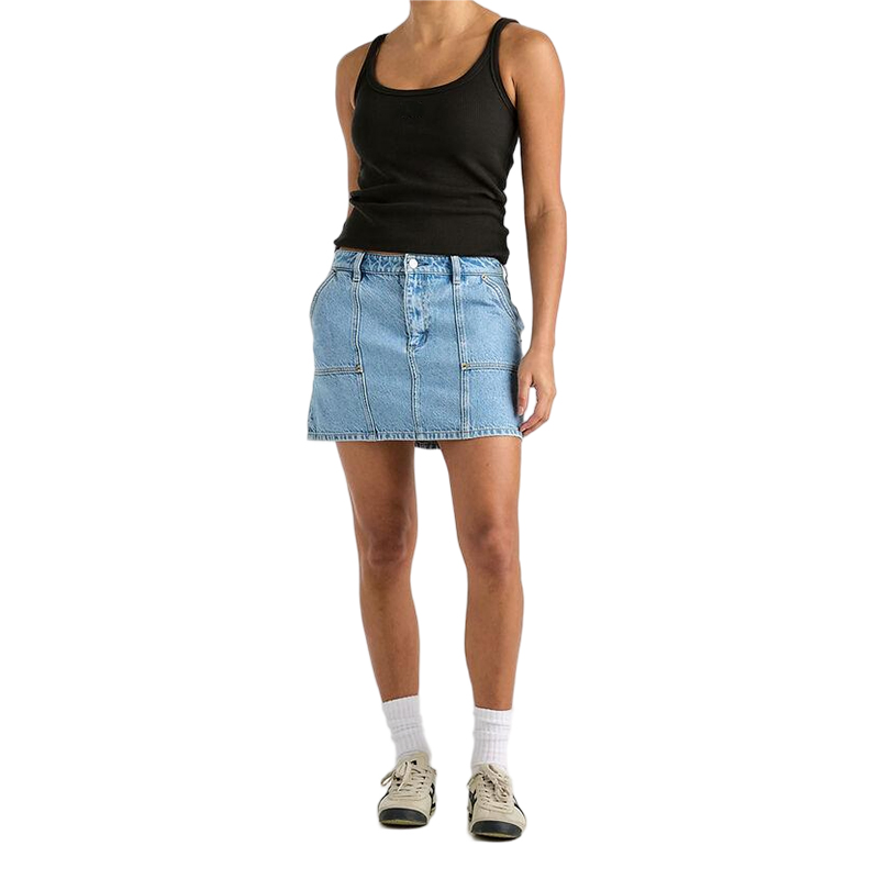 sexy mini skirt Wholesale Custom(OEM)Women 2025 Autumn High-Waisted Straight-Leg Washed Pocketed Vintage Denim MIDI Skirt women's skirt sexy short skirt simple